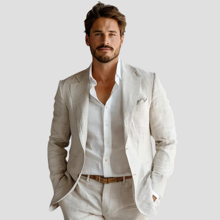 Men's Wool Mix Slim Fit Tailored Blazer Suit Jacket