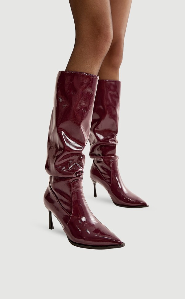 Women's Leather Knee High Stiletto Boots