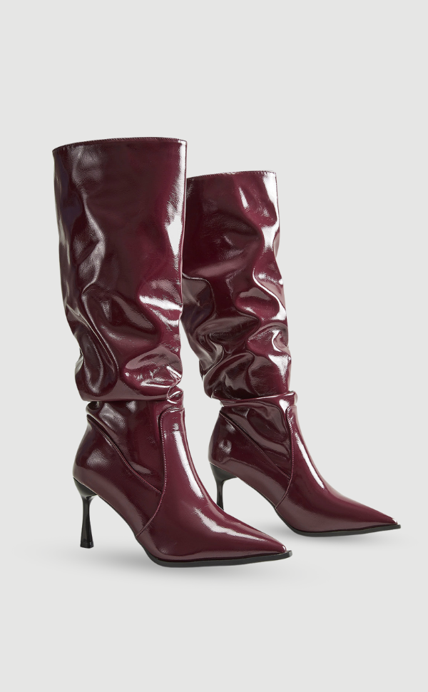 Women's Leather Knee High Stiletto Boots