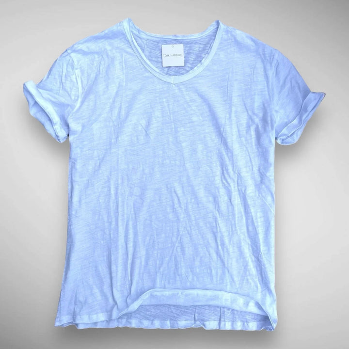 Men's Linen Blend Textured Crew Neck T-Shirt