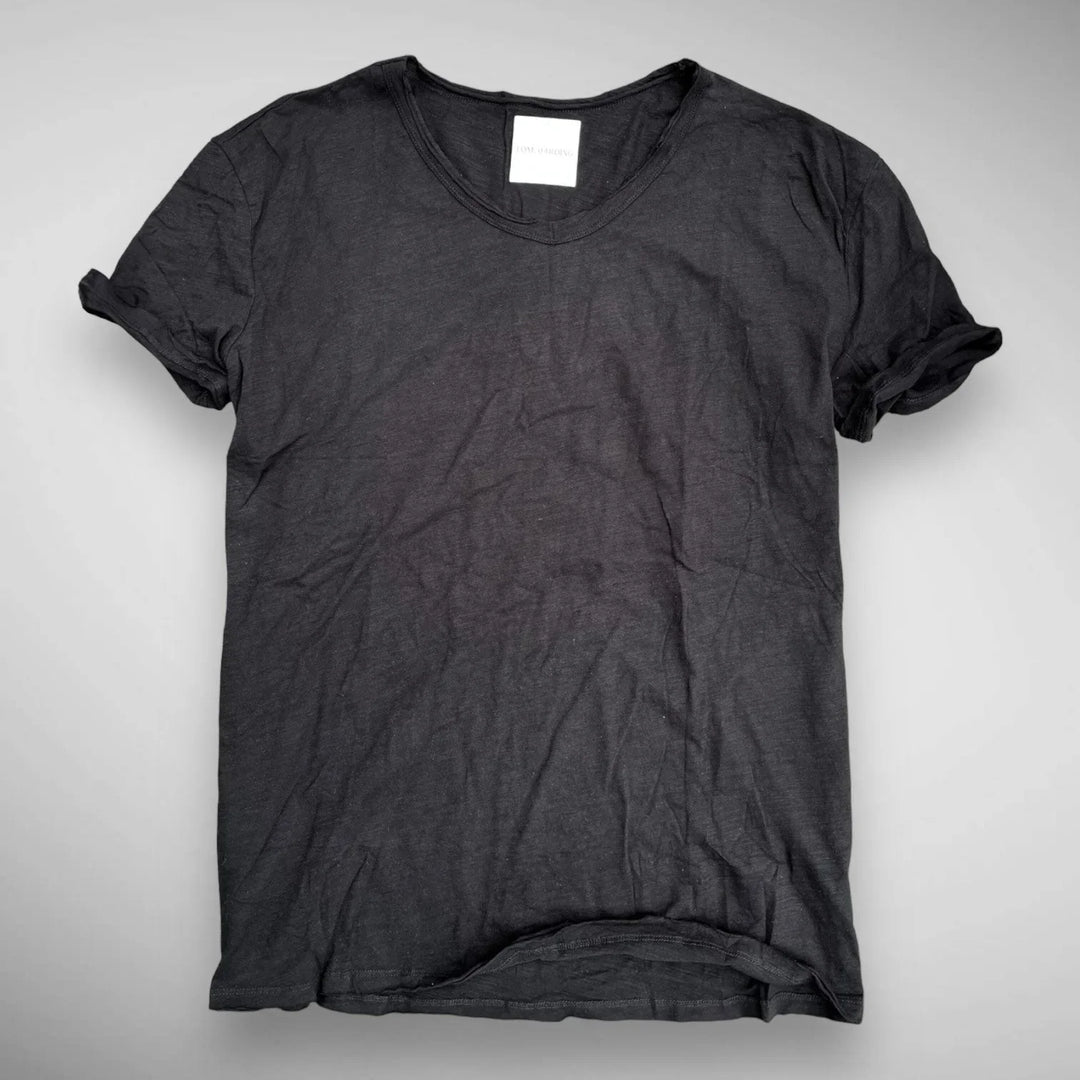 Men's Linen Blend Textured Crew Neck T-Shirt