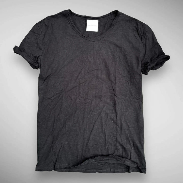 Men's Linen Blend Textured Crew Neck T-Shirt