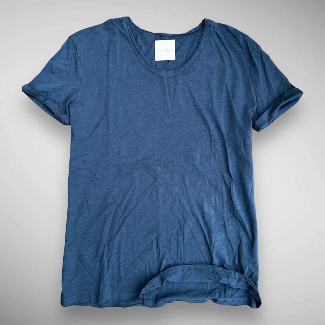 Men's Linen Blend Textured Crew Neck T-Shirt