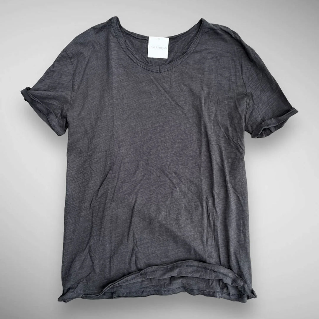 Men's Linen Blend Textured Crew Neck T-Shirt