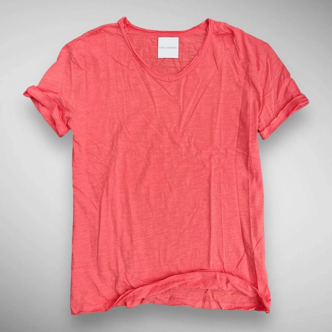 Men's Linen Blend Textured Crew Neck T-Shirt