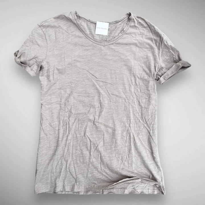 Men's Linen Blend Textured Crew Neck T-Shirt