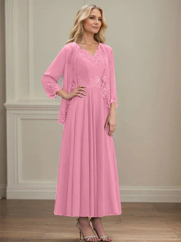 Women's Chiffon Evening Dress with Jacket