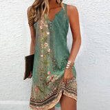 Sleeveless V-Neck Women's Linen Blend Shift Dress