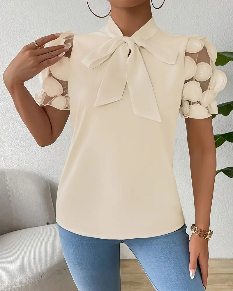 Puff Sleeve Blouse For Women | Semi-Formal | Beige 2