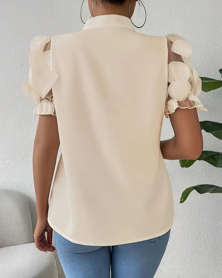 Puff Sleeve Blouse For Women | Semi-Formal | Beige 3