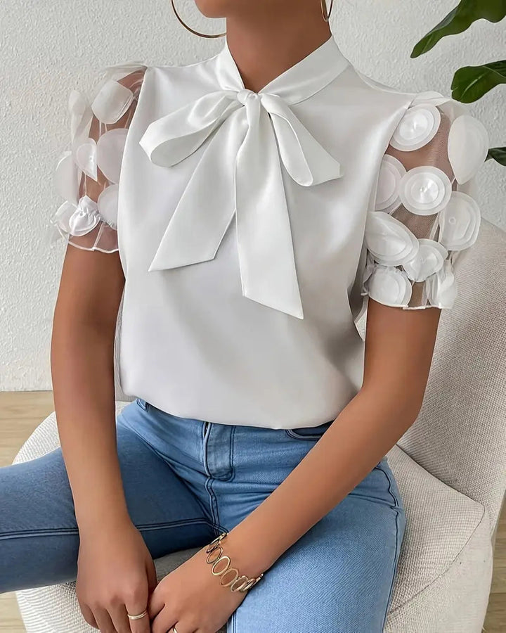 Puff Sleeve Blouse For Women | Semi-Formal | White