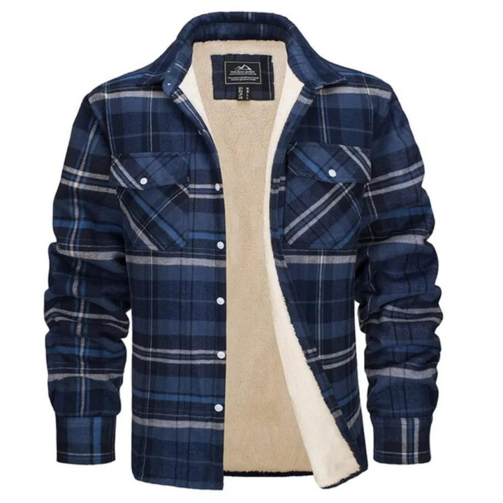 Men's Fleece Lined Plaid Flannel Heavyweight Shirt Jacket