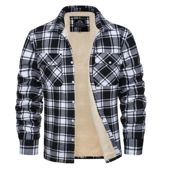 Men's Fleece Lined Plaid Flannel Heavyweight Shirt Jacket