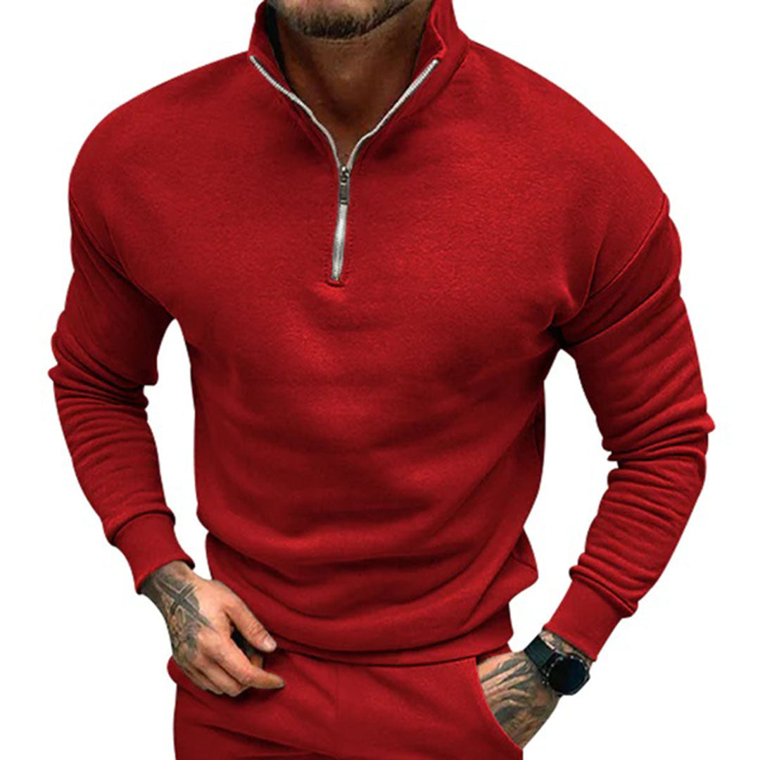Men's Fleece Quarter-Zip Pullover Sweatshirt