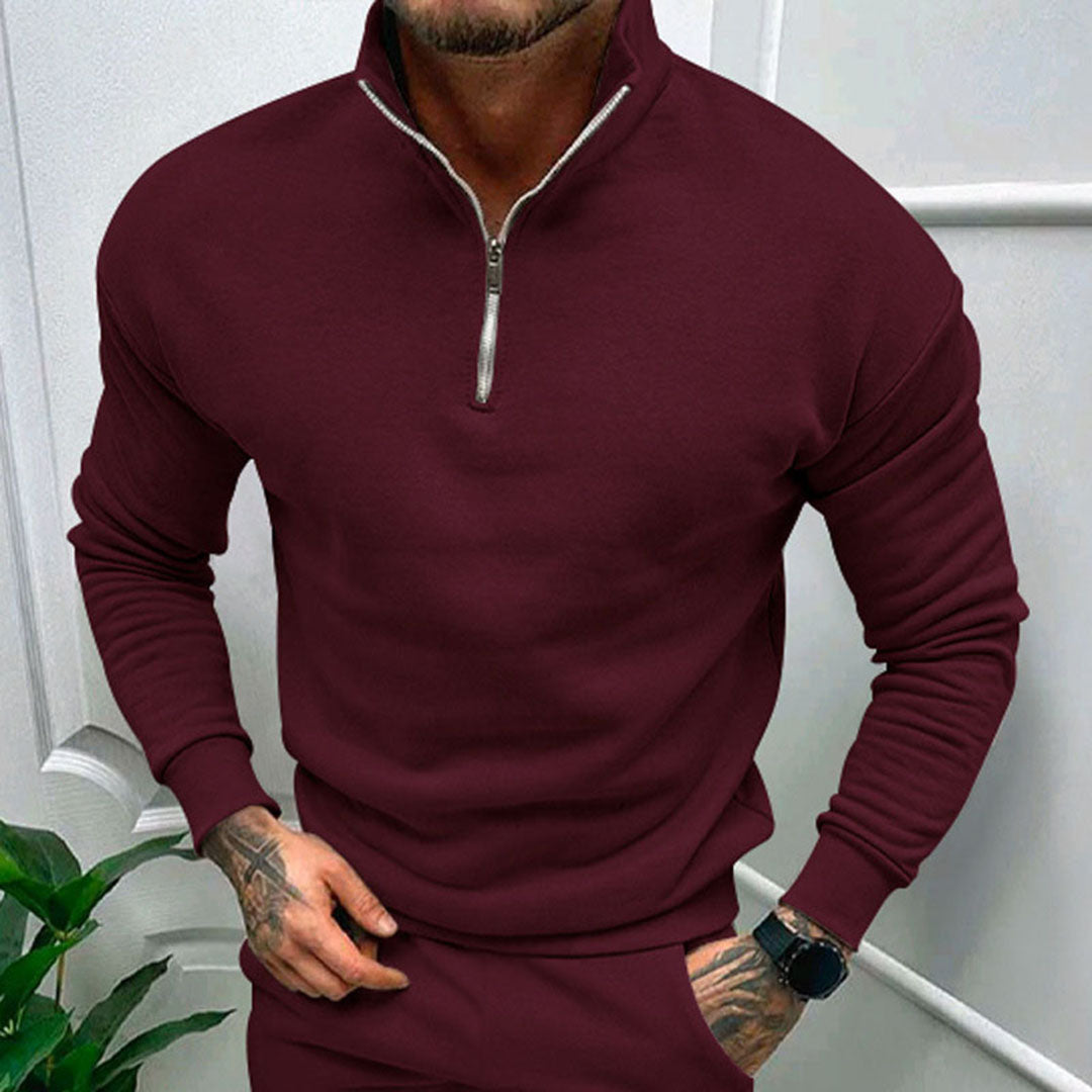 Men's Fleece Quarter-Zip Pullover Sweatshirt