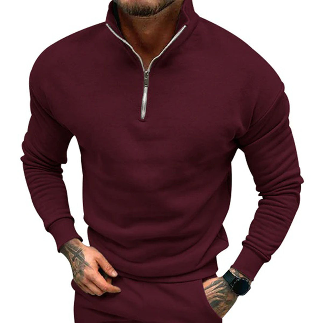 Men's Fleece Quarter-Zip Pullover Sweatshirt