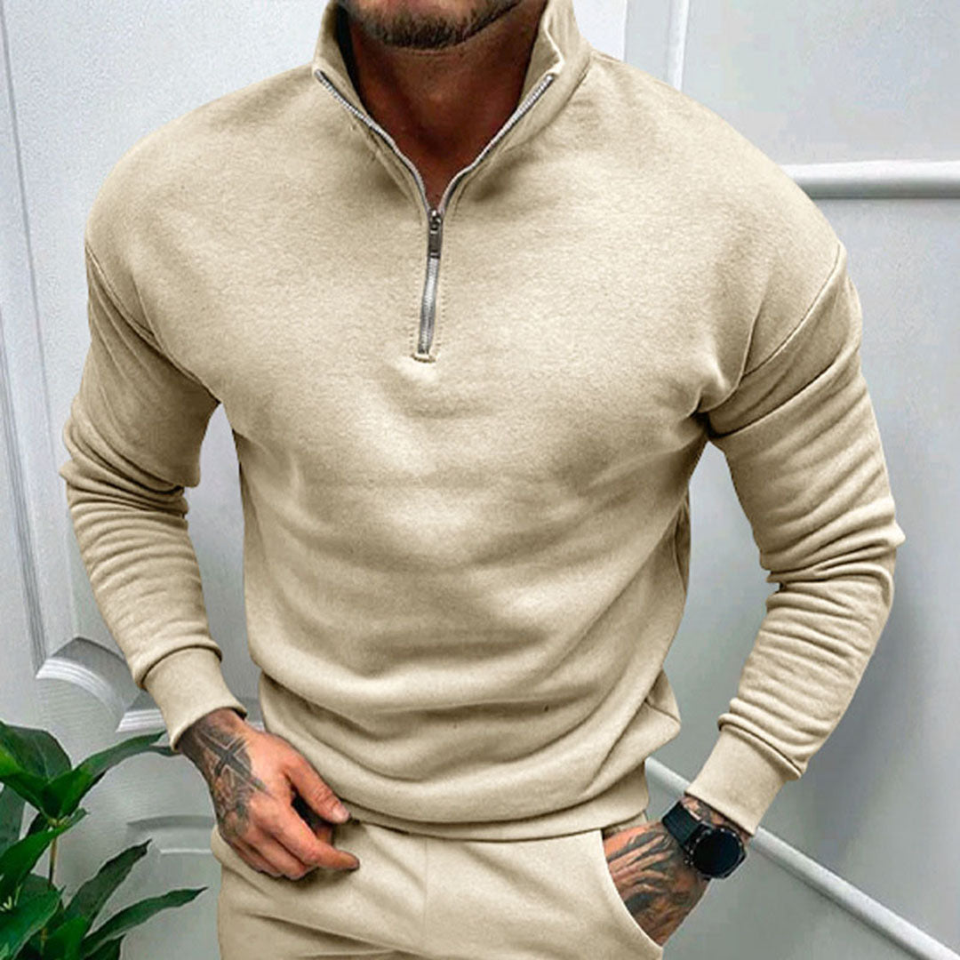 Men's Fleece Quarter-Zip Pullover Sweatshirt