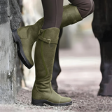 Women's Leather Tall Knee High Riding Boots Equestrian Style