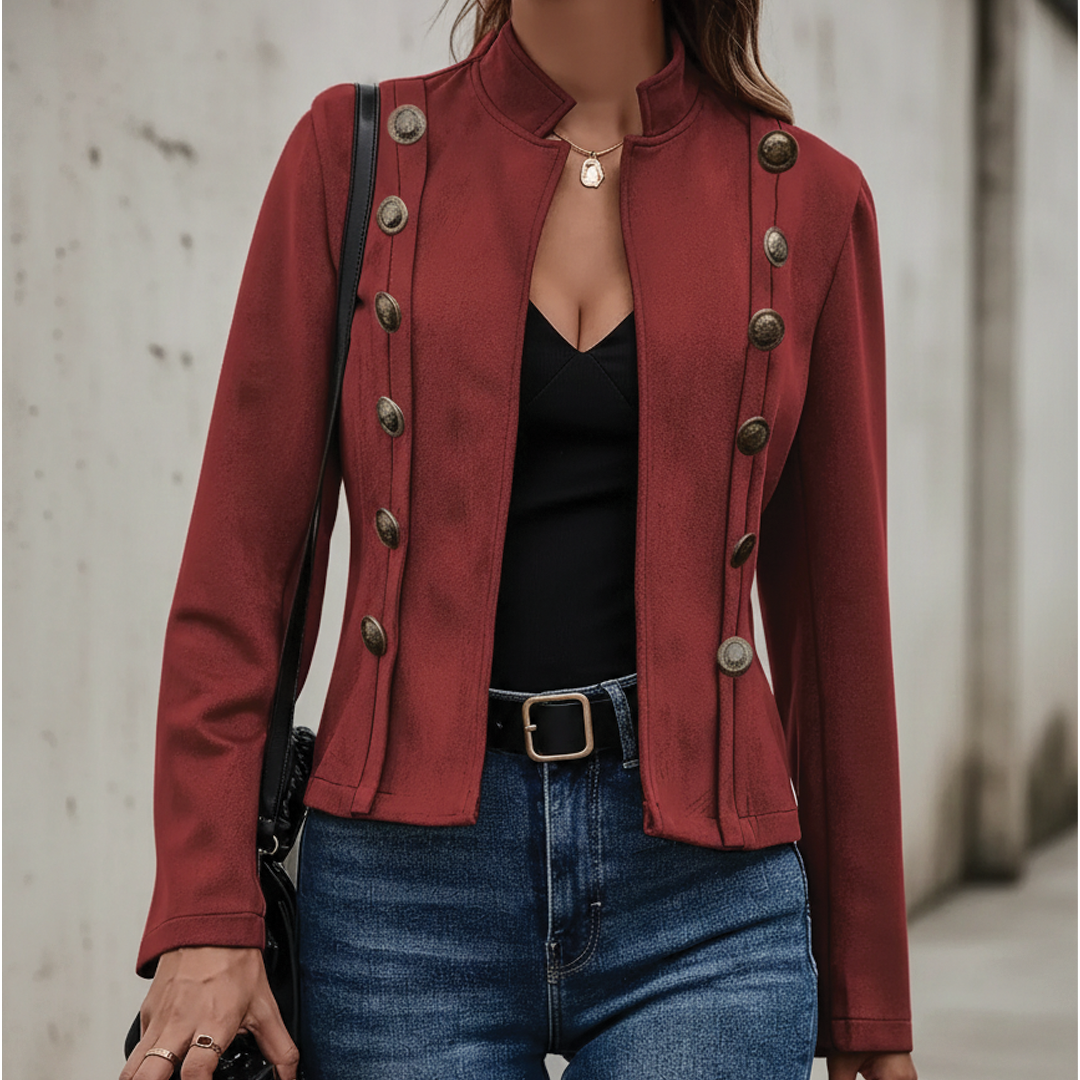 Womens Wool Military Blazer Jacket