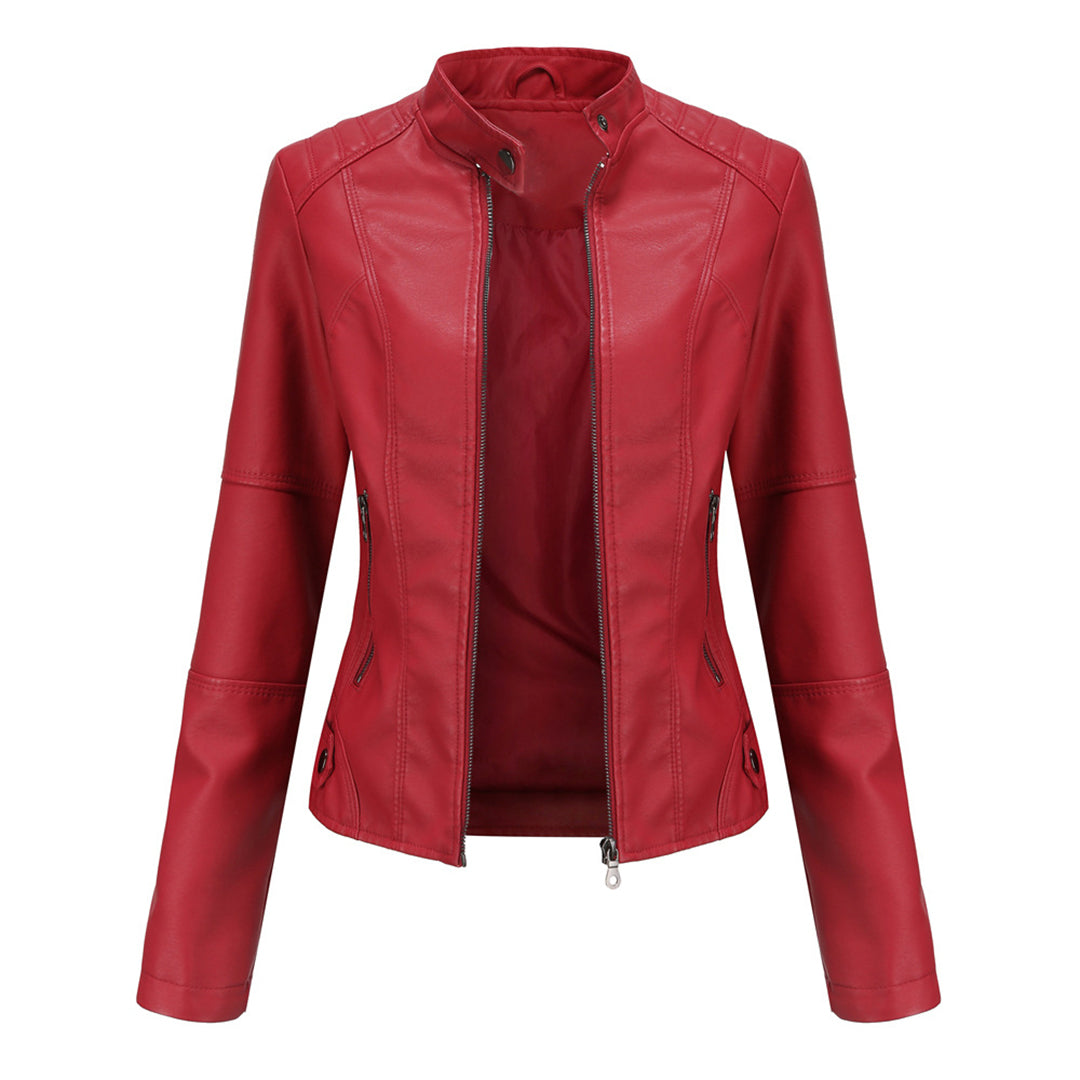 Women's Faux Leather Moto Biker Jacket