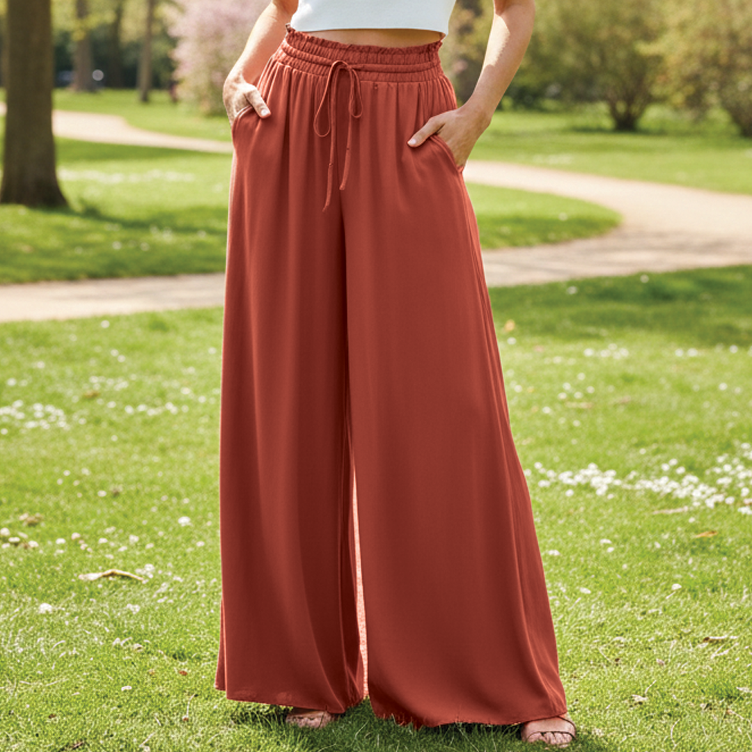 Women's Wide Leg Linen Pants High Waisted Trousers