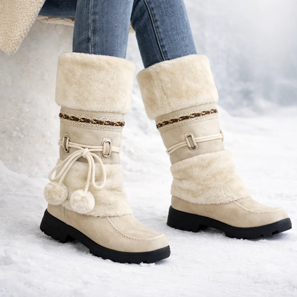 Women’s Leather Orthopedic Fur-Lined Walking Boots