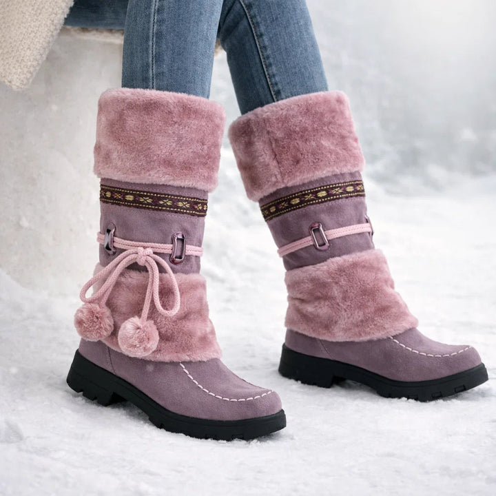 Women’s Leather Orthopedic Fur-Lined Walking Boots