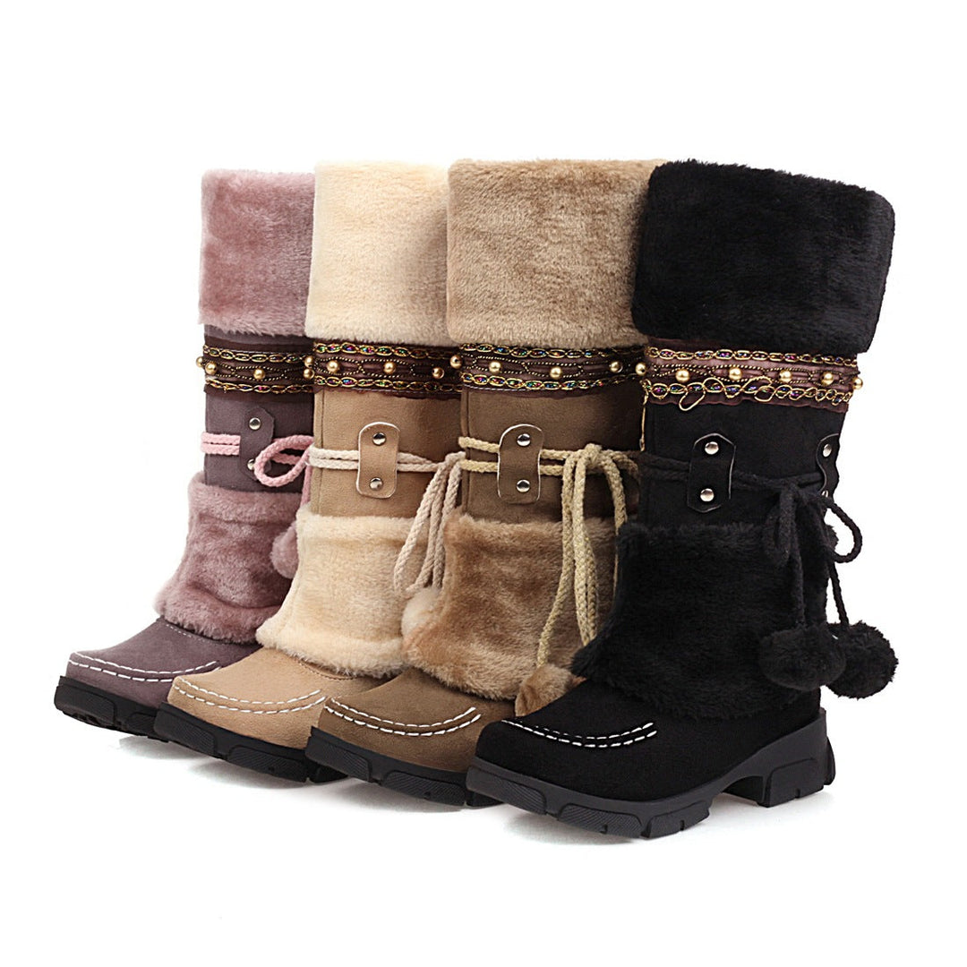 Women’s Leather Orthopedic Fur-Lined Walking Boots