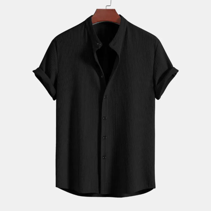 Ribbed Shirt For Men | Tailored Fit | Black