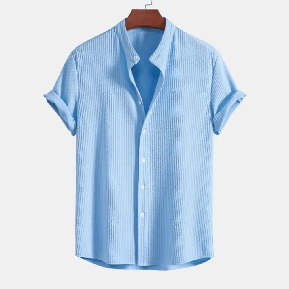 Ribbed Shirt For Men | Tailored Fit | Light Blue