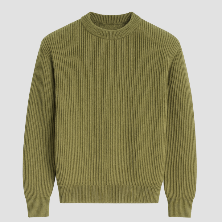 Men's Merino Wool Knit Jumper Crew Neck Sweater