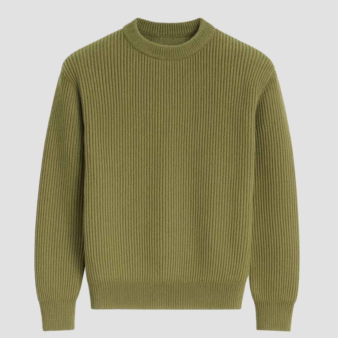 Men's Merino Wool Knit Crew Neck Jumper