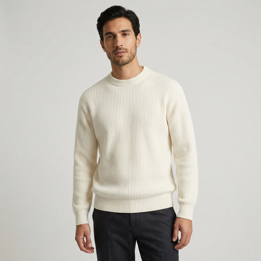 Men's Merino Wool Knit Crew Neck Jumper