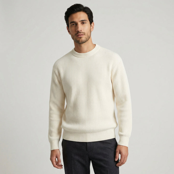 Men's Merino Wool Knit Jumper Crew Neck Sweater