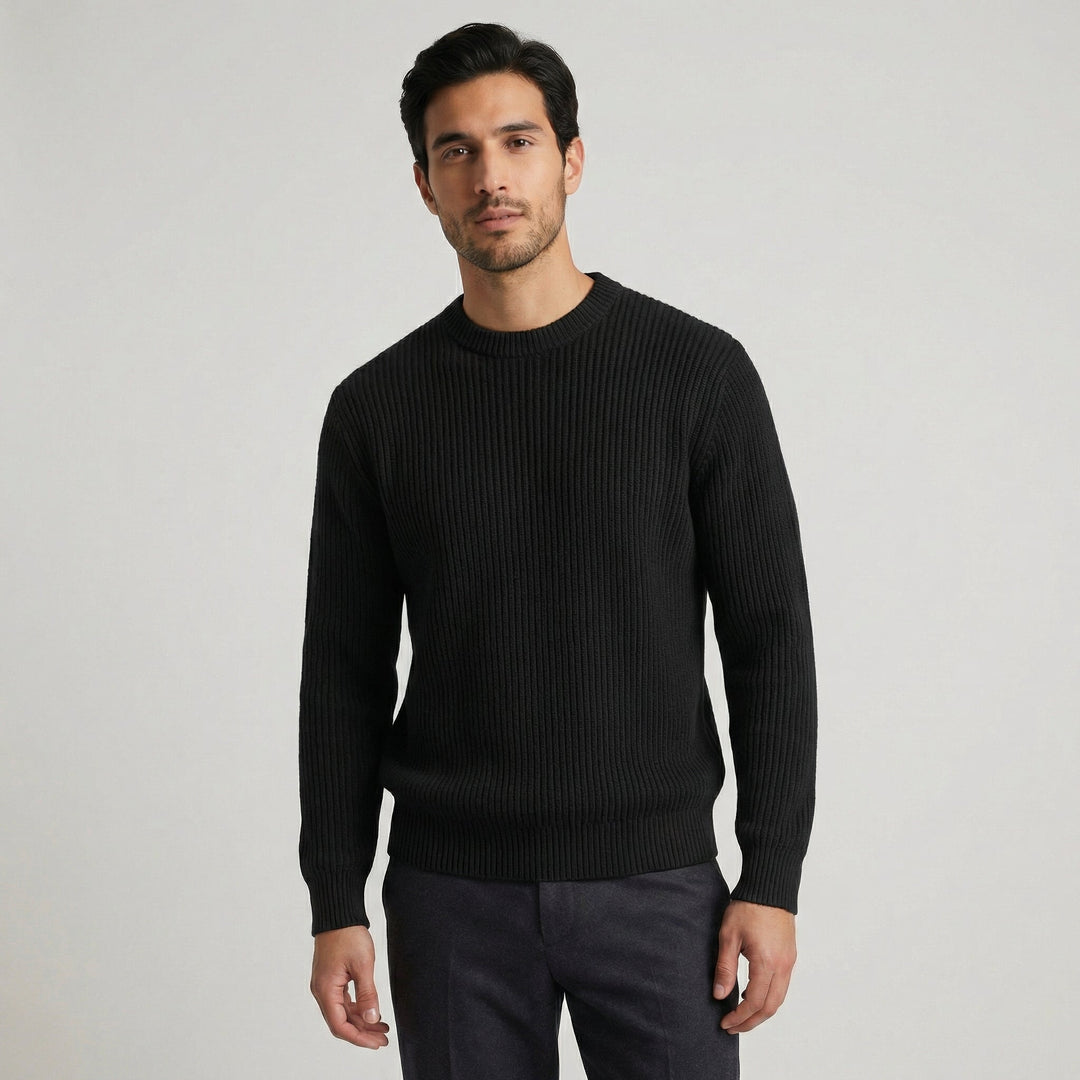 Men's Merino Wool Knit Crew Neck Jumper Sweater