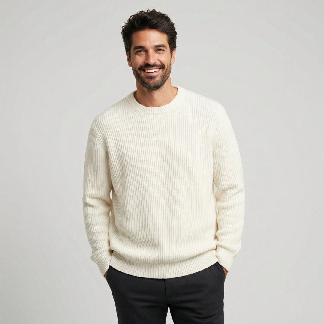 Men's Merino Wool Knit Crew Neck Jumper