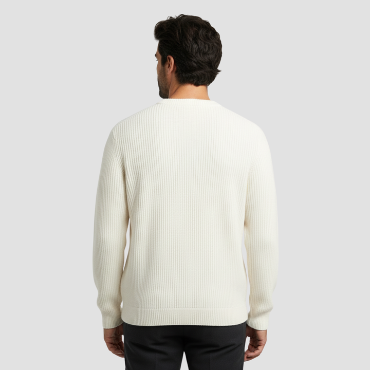 Men's Merino Wool Knit Jumper Crew Neck Sweater