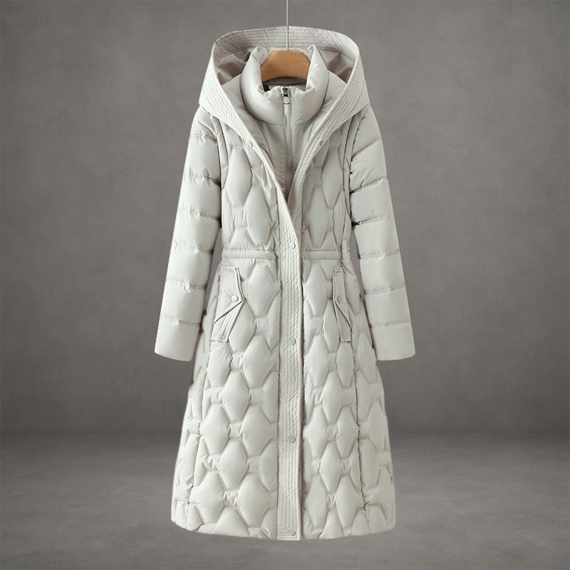Women's Waterproof Fleece Lined Hooded Puffer Long Coat