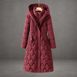 Women's Waterproof Fleece Lined Hooded Puffer Long Coat