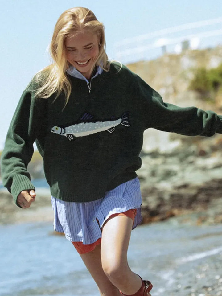 Women's Knit Sweater Quarter Zip Jumper