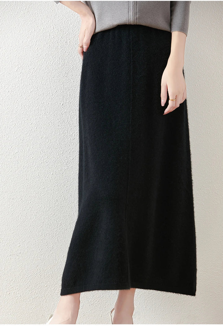 Women's Wool Knit Midi Skirt