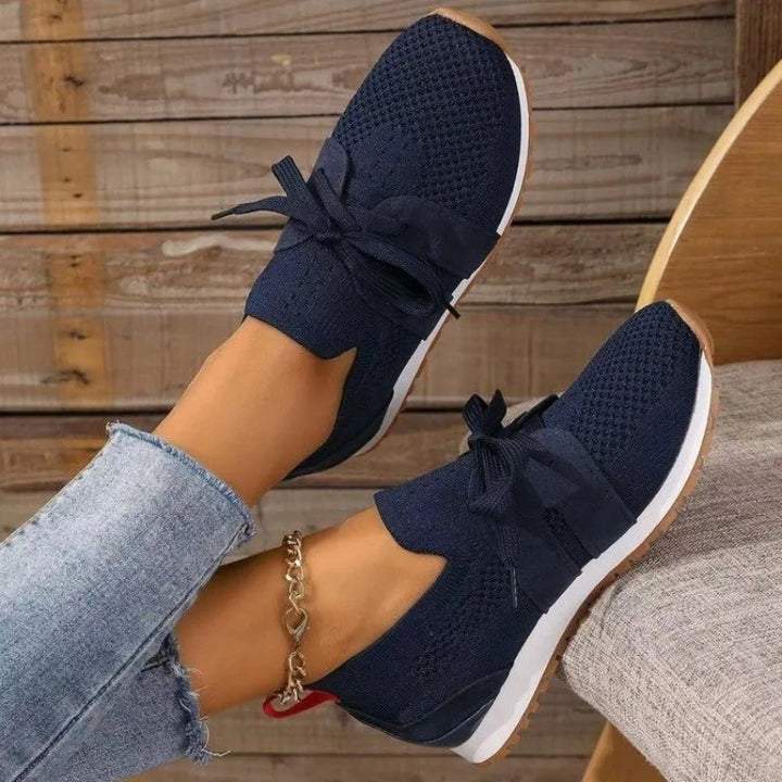 Women Sneakers Mesh Knit Low Top Lightweight Walking Shoes