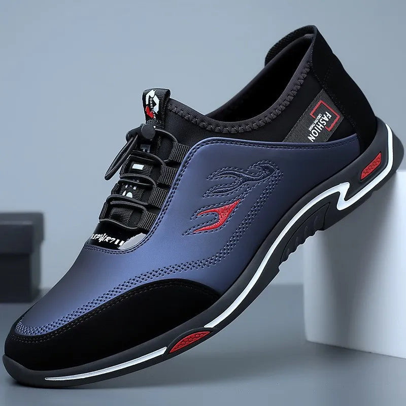Men’s Leather Orthopedic Cushioned Slip-On Walking Sneakers