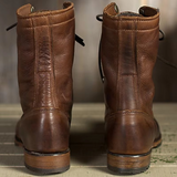 Men's Leather Boots Lace Up Footwear