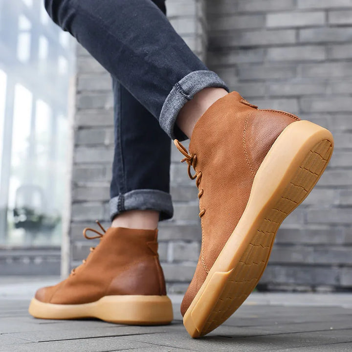 Men's Leather Lace-Up Casual Chukka Boots