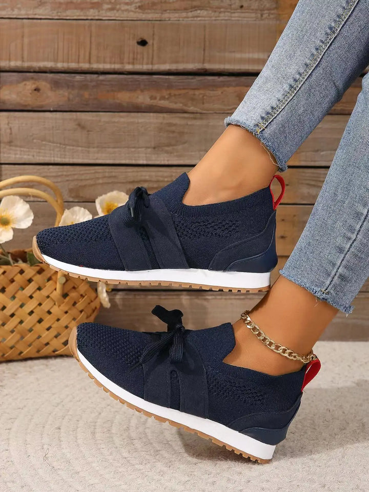Women Sneakers Mesh Knit Low Top Lightweight Walking Shoes