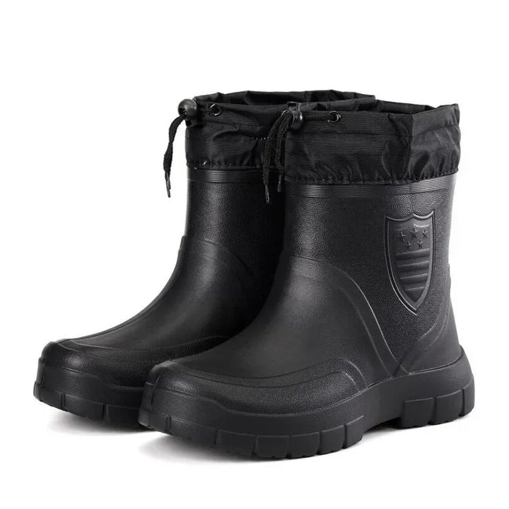 Men's Fleece Lined Waterproof Rubber Rain Boots