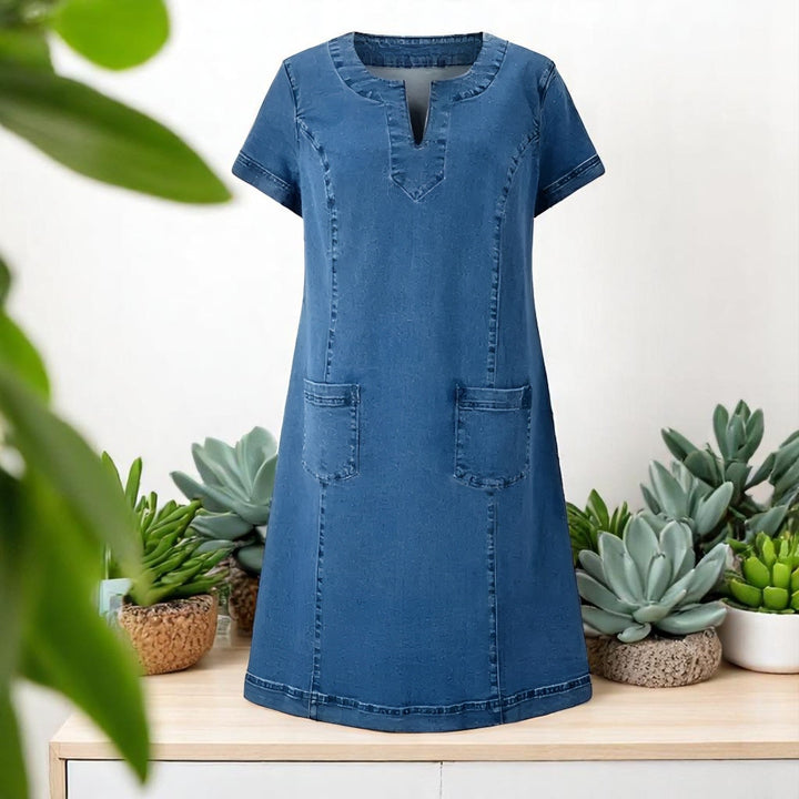 Women's Denim Casual Shift Tunic Dress