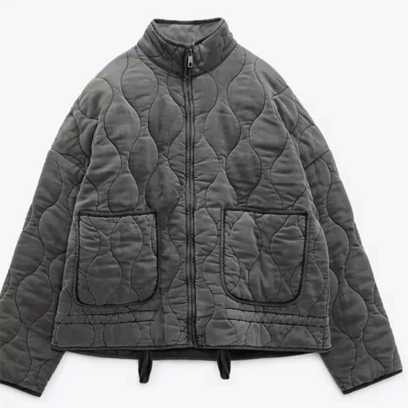 Women's Fleece Zip Up Quilted Jacket