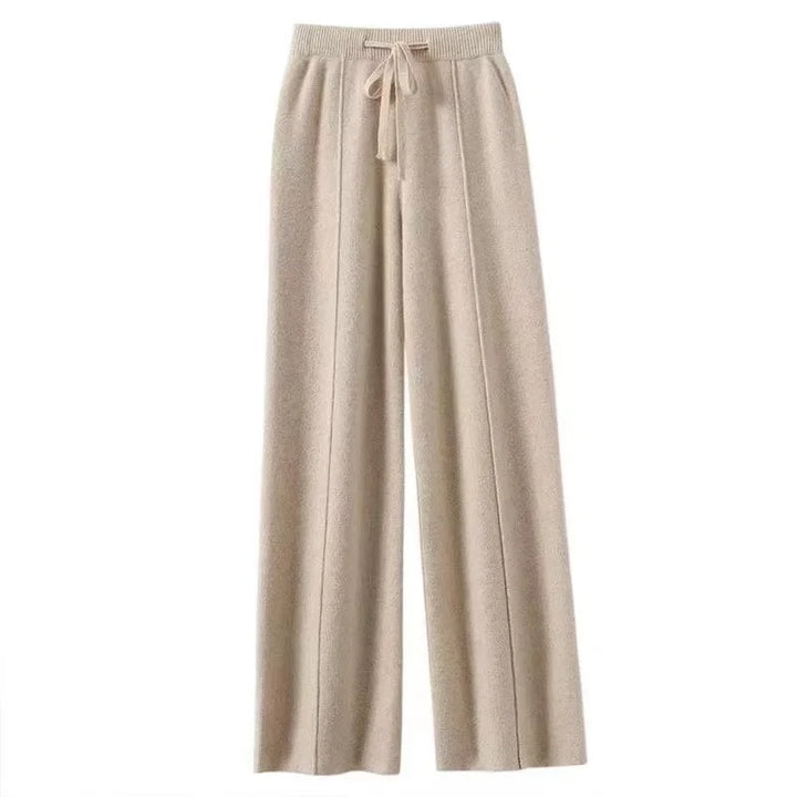 Women's Wide Leg Trousers High Waist Wool Mix Lounge Pants